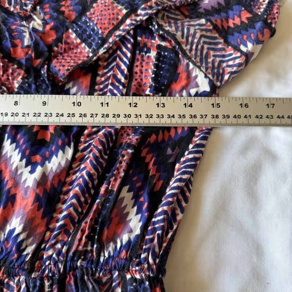 Angie Women's Sleeveless Babydoll Aztec Maxi Dress Spaghetti Strap Small Boho - Picture 11 of 16